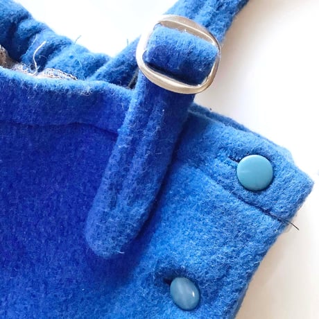 70s blue coat&pants&hat set