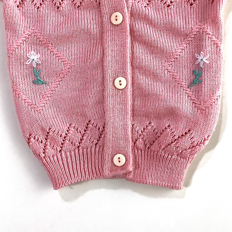 flower embroidery  cardigan (dead stock) / 2-3years