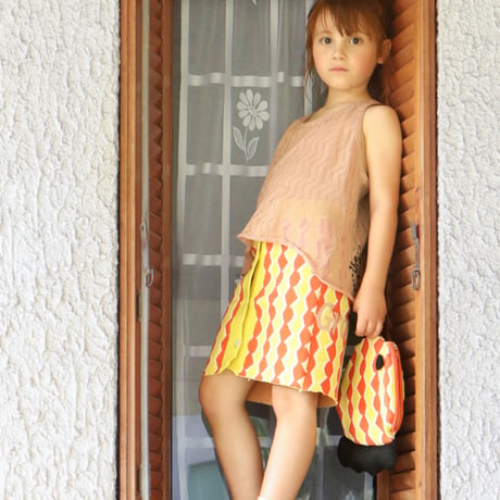 LIGNE NOIRE ENFANTS_ THANK TOP VINTAGE PINK CAT EMBROIDERY / 6years