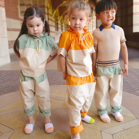 NAMUUU_KANGAROO POCKET PANTS(HAWAIIAN ORANGE) / 2-3years