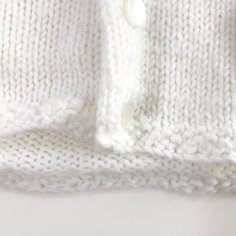 white knitting foodie cardigan