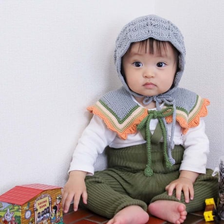 RKO_Lace Bonnet Hat (Peach,Pink) / 3-6.6-12months