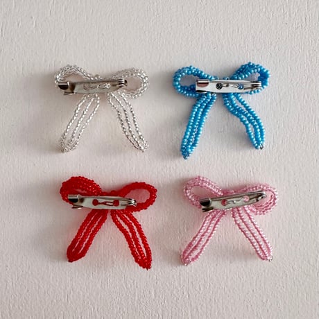 La Fleur Perlélite_Bow Brooch (Turquoise,Red)