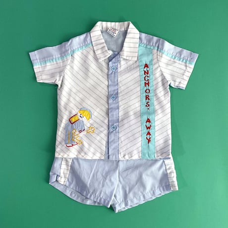 embroidery shirts&pants set (dead stock) /12months
