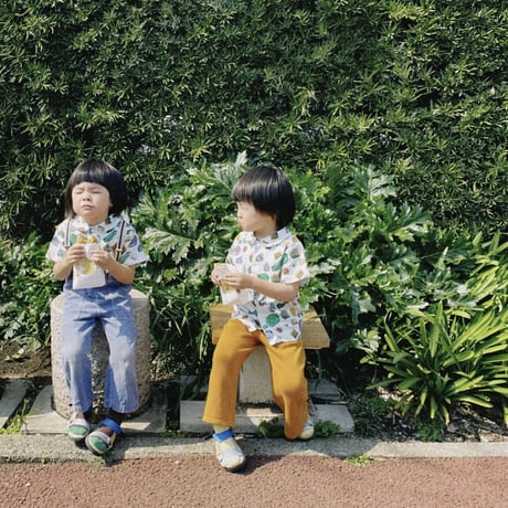 Vild-House of Little_WIDE LEG TROUSERS (ARCHIPELAGO BLUE/DARK OCHRE) / 2-3,3-4,4-5,5-6years