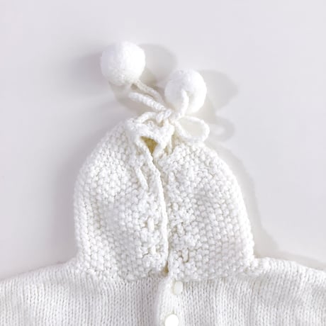 white knitting foodie cardigan