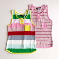 LIGNE NOIRE ENFANTS_ TANK TOP STRIPES (Vintage Pink/Multi) / 6years