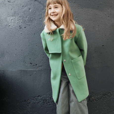 Eshvikids_FOX FUR COAT (BURGUNDY/GREEN) / 3,4,5,6years