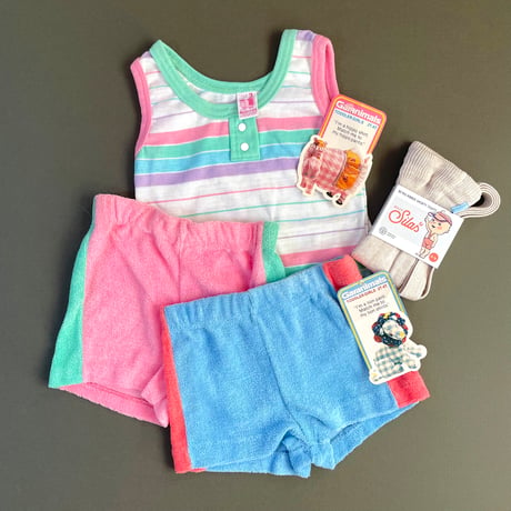70s towel short pants (dead stock) / 2,3,4years