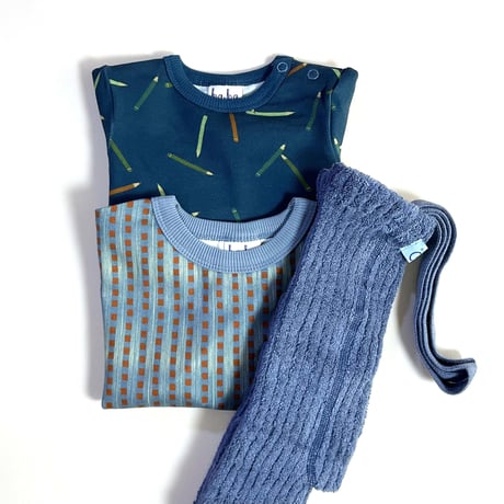 SILLY Silas Granny Teddy Warmy Footless Collection_Steel Blue