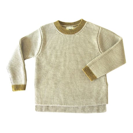 NAMUUU_BOUCLE TRIM CREWNECK (Camel/Grey) /2,3,4,5years