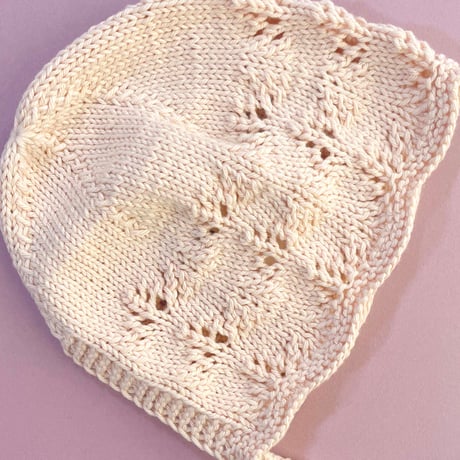 RKO_Lace Bonnet Hat (Peach,Pink) / 3-6.6-12months