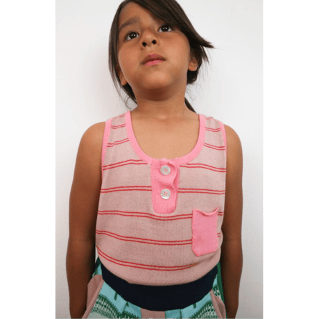 LIGNE NOIRE ENFANTS_ TANK TOP STRIPES (Vintage Pink/Multi) / 6years