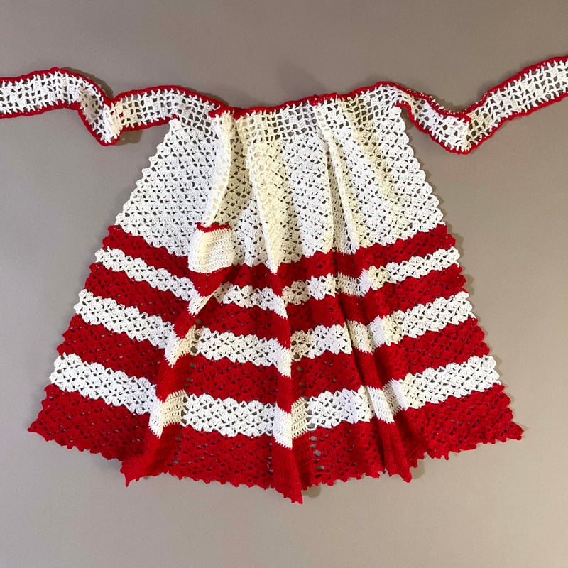 60s crochet apron (Red) | 2e CHESTS