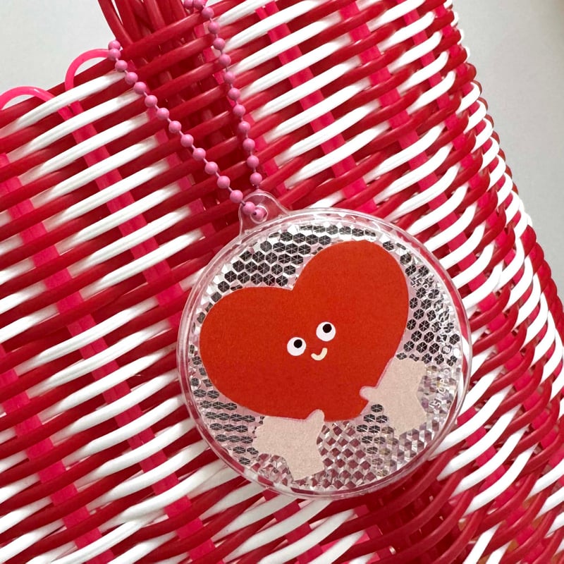 Naolip 2本セット(レッド/クリア) +ポーチ+チェーン&チャーム 中身が見えて使いやすい！シモジマ クリアポーチ ストップペイル