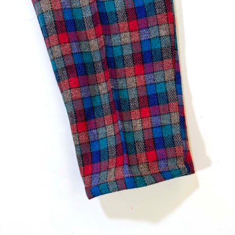 70s plaid pants / 120cm
