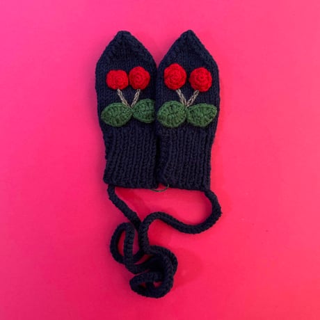 RKO_Cherry Mittens (NAVY) / 5-6years