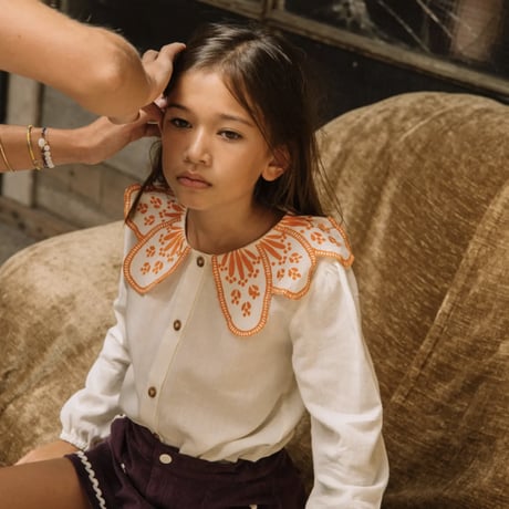 BALC_Blouse (WHITE&ORANGE) / 4years