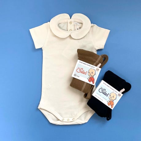 Vild-House of Little_COLLARED BODYSUIT (NATURAL ECRU/NATURAL PINK) / 3-6,9-12months