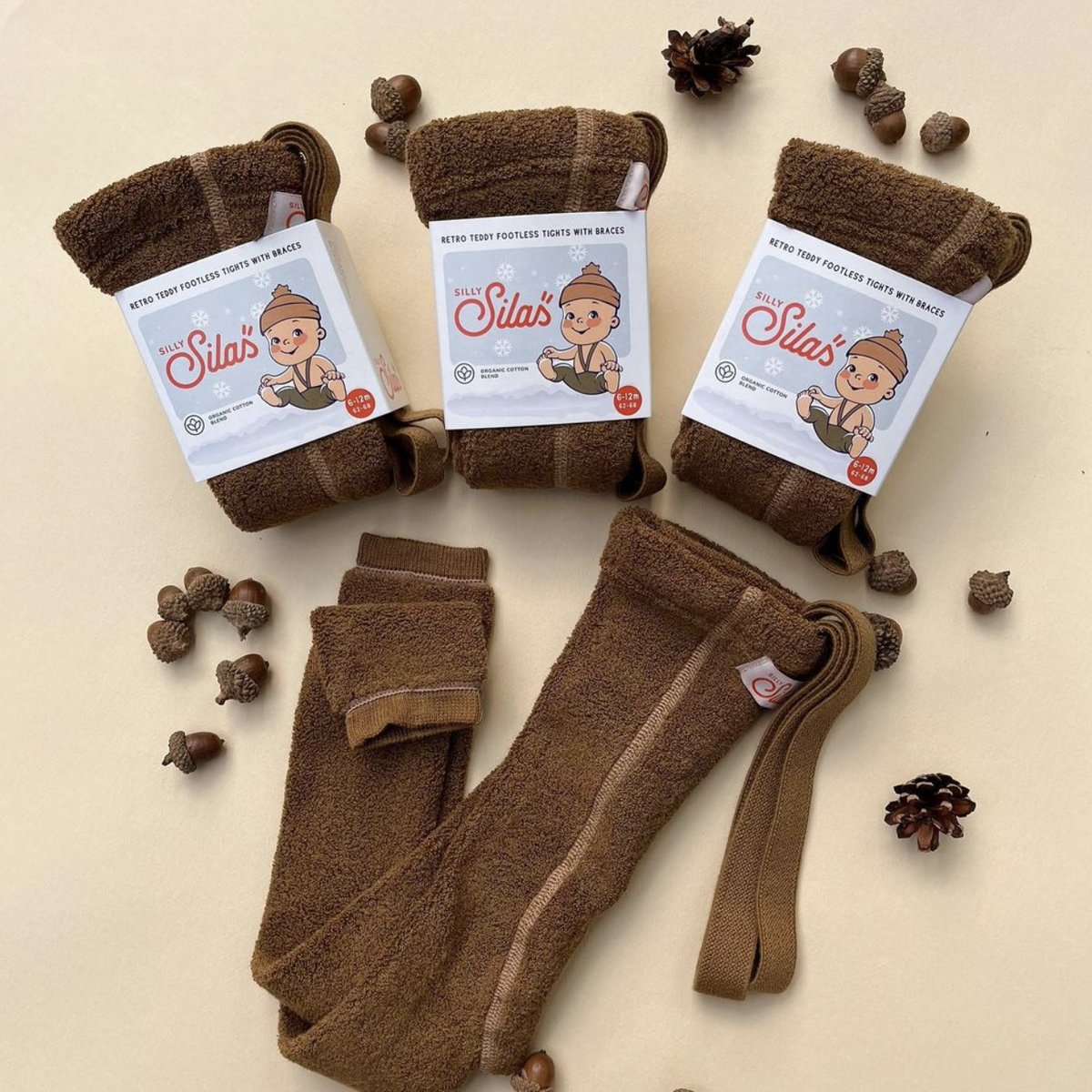 【クリスマス限定品】Silly Silas organic zoo 3-6ヶ月 SILLY Silas Teddy Warmy Footless Collection_Aco