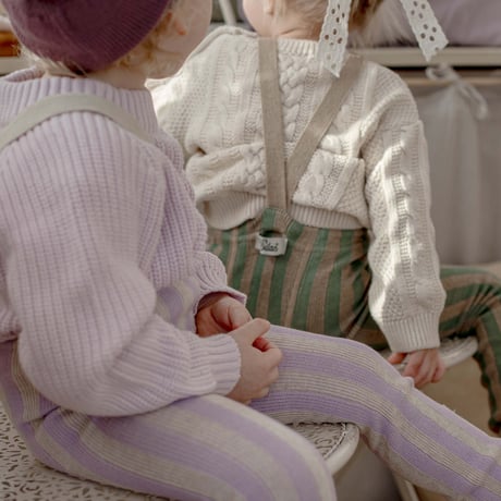 SILLY Silas Footless Collection_Lavender × Cream Striped