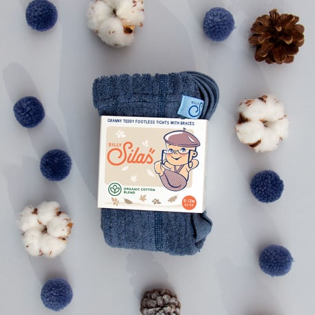 SILLY Silas Granny Teddy Warmy Footless Collection_Steel Blue