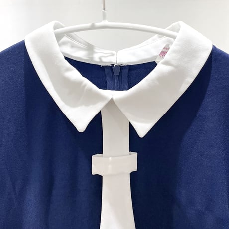navy&white dress (dead stock) / 12years