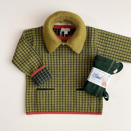 NAMUUU_PUFF COLLAR (Oat/Olive) / 2-7years