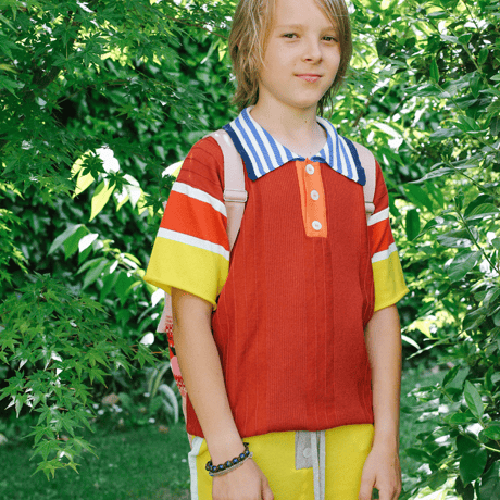 LIGNE NOIRE ENFANTS_ POLO (Light Blue/Red) / 6years