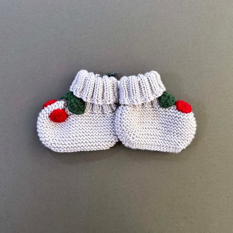 RKO_Cherry Booties (GREY) / 3-6months
