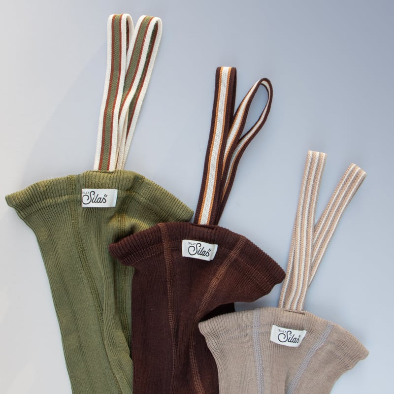 SILLY Silas Footless Collection_Olive Striped |