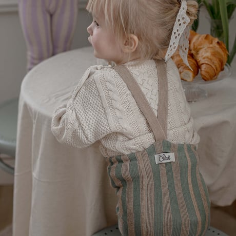 SILLY Silas Footless Collection_Matcha × Peanut Striped