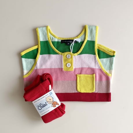 LIGNE NOIRE ENFANTS_ TANK TOP STRIPES (Vintage Pink/Multi) / 6years