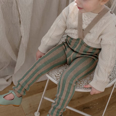 SILLY Silas Footless Collection_Matcha × Peanut Striped