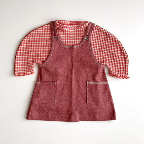 70s denim dress_RED (dead stock) / 5years・110cm