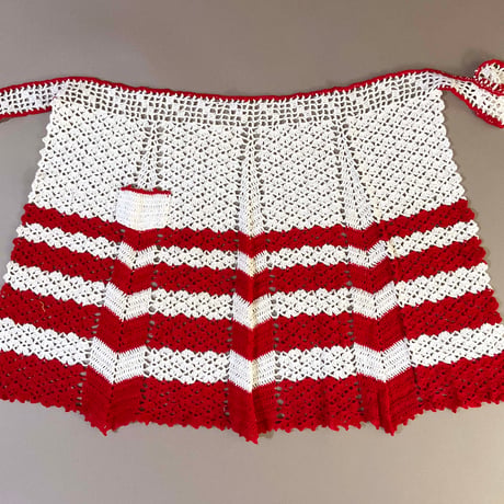 60s crochet apron (Red)
