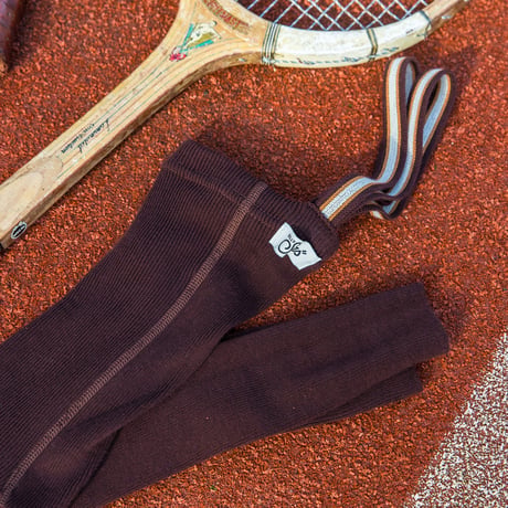 SILLY Silas Footless Collection_Chocolate brown stripe