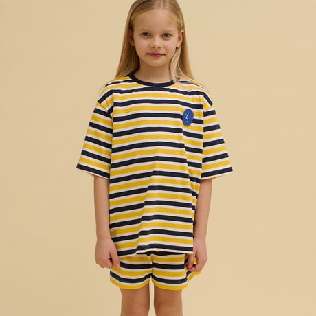 OXOX CLUB_Striped Potato Patch Tee (Green,Yellow) / 86-92,98-104,110-116,122-128,134-140cm