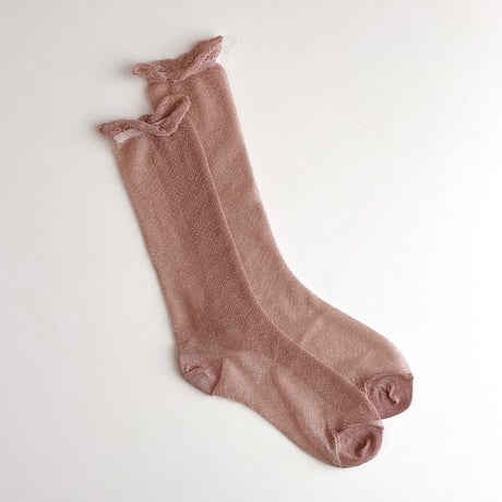 2e CHESTS×MARCOMONDE_GLITTER SHEER LADYS socks (Gold,L.Blue,Coral,White)