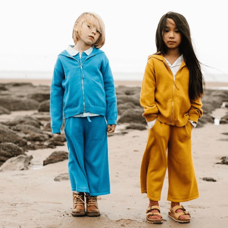 Vild-House of Little_WIDE LEG TROUSERS (ARCHIPELAGO BLUE/DARK OCHRE) / 2-3,3-4,4-5,5-6years