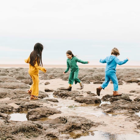 Vild-House of Little_WIDE LEG TROUSERS (ARCHIPELAGO BLUE/DARK OCHRE) / 2-3,3-4,4-5,5-6years