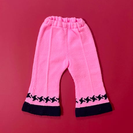 70s knitting tops&pants outfit