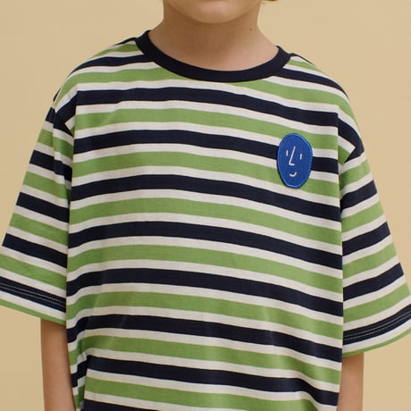 OXOX CLUB_Striped Potato Patch Tee (Green,Yellow) / 86-92,98-104,110-116,122-128,134-140cm