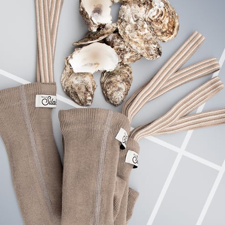 SILLY Silas Footless Collection_Oyster Grey Striped