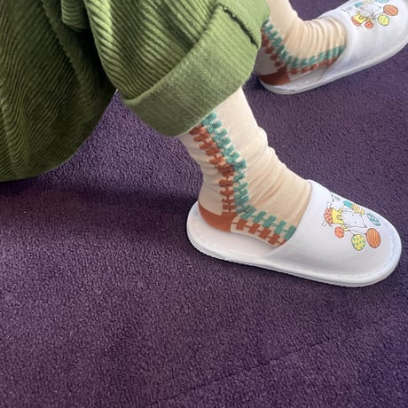 Ba*Ba kidswear_Medium Socks (BLUE/BLOCKS) / 11~13,13.5~15.5,22.5~24cm