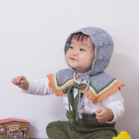 RKO_Lace Bonnet Hat (Peach,Pink) / 3-6.6-12months