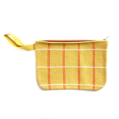 LIGNE NOIRE E._TARTAN ZIP POCHETTE (YELLOW/ORANGE)