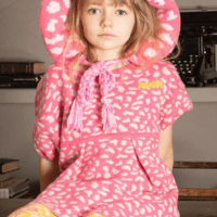 LIGNE NOIRE E._LEOPARD MINI DRESS (SHOCK PINK) / 6years・120cm