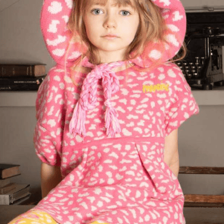 LIGNE NOIRE E._LEOPARD MINI DRESS (SHOCK PINK) / 6years・120cm