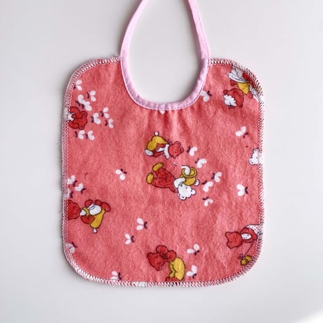 60s textile romper&bib set  (dead stock)